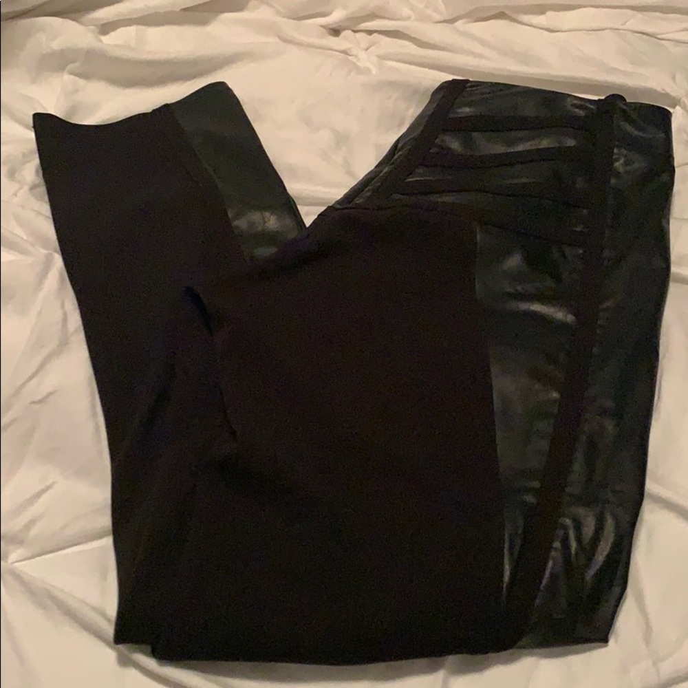 Pleather Panel Pants